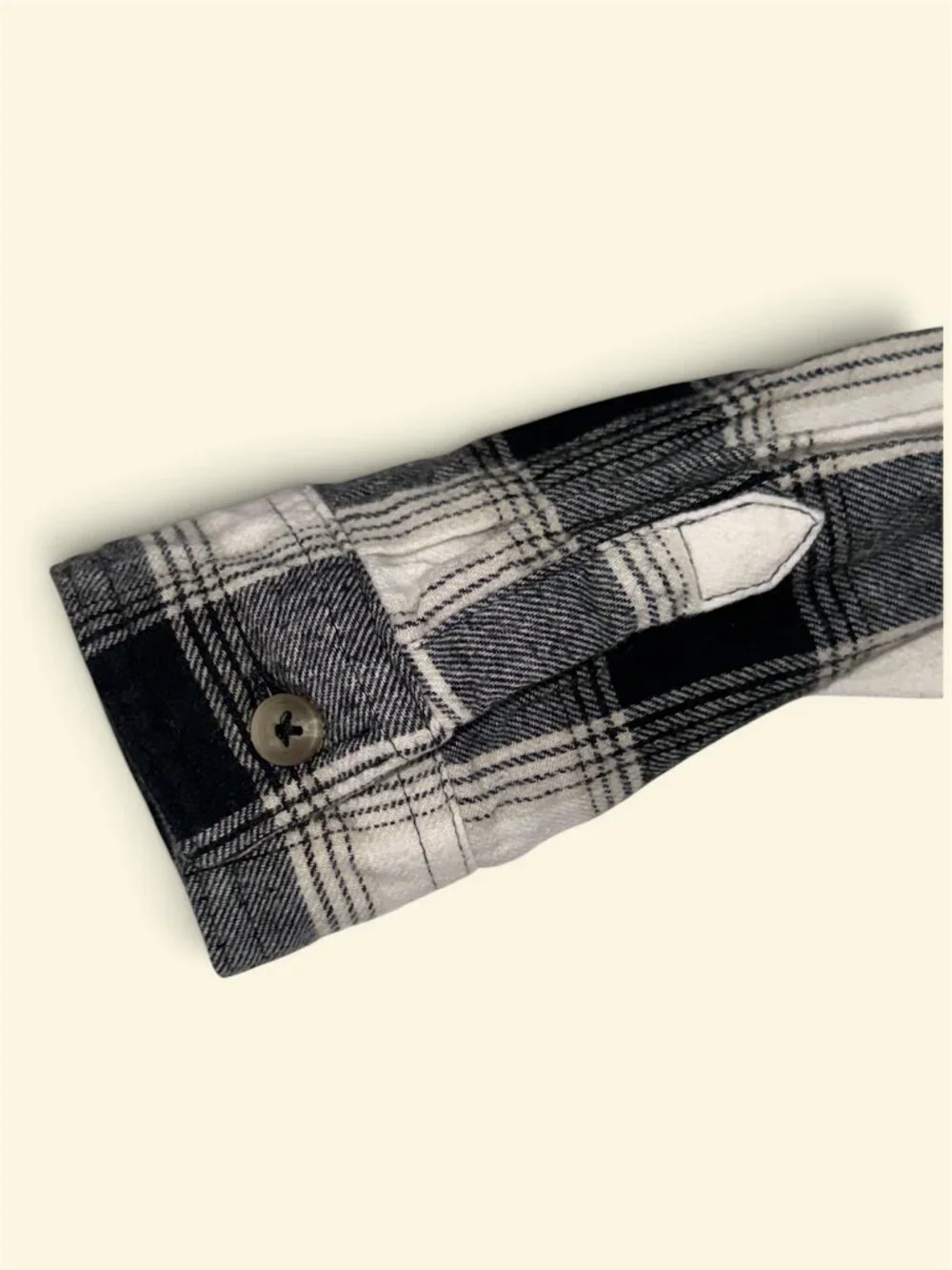 Jumping Beans Boys Black White Plaid Flannel Button Down Shirt Size 8 EUC